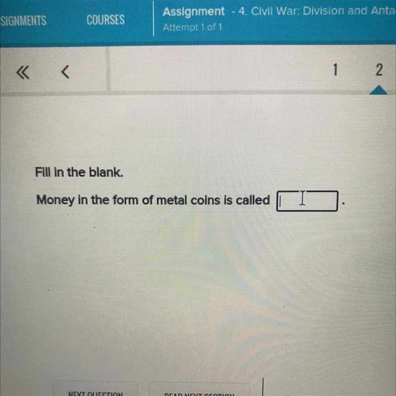 Fll in the blank. Money in the form of metal coins is called-example-1