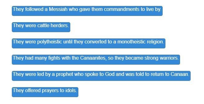 Identify the statements that best describe the ancient Hebrews.-example-1