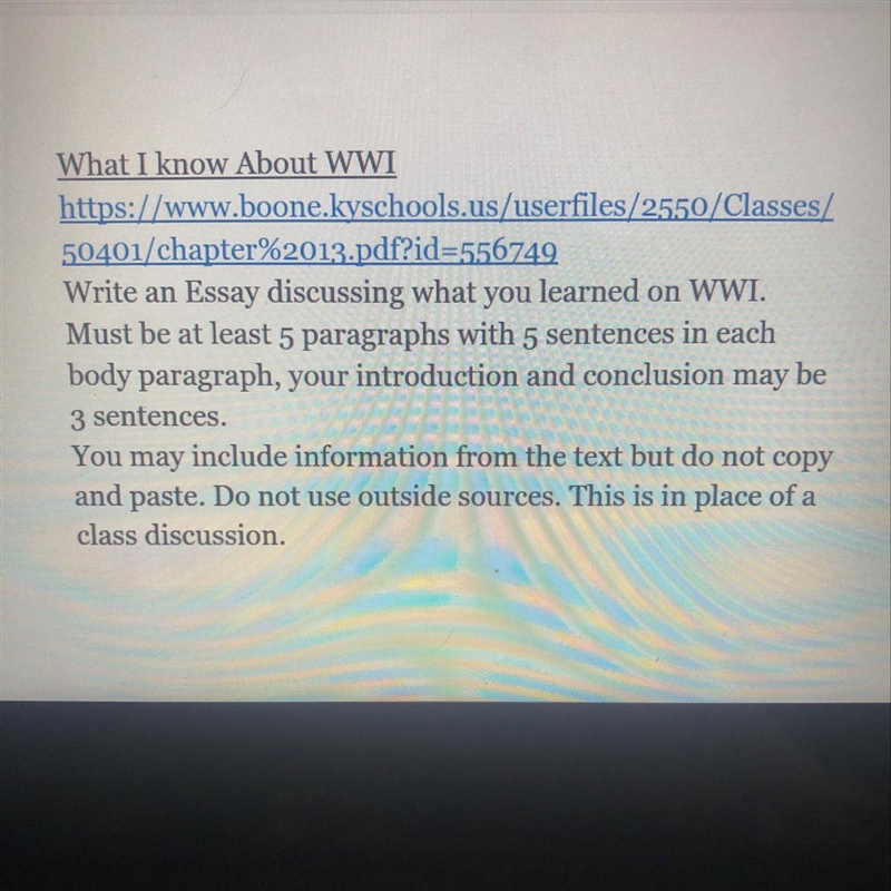 Someone wanna do an essay over WW1 for me-example-1