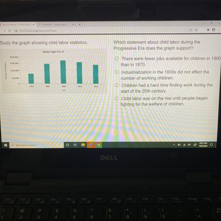 Which statement about child labor during the Progressive Era does the graph support-example-1