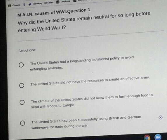 Why did the united states remain for so long before entering WW1? ​-example-1