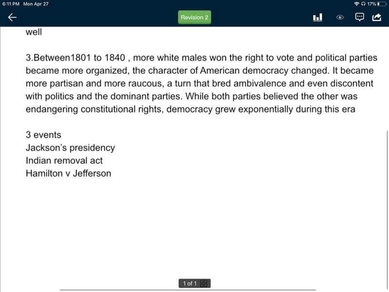 Explain how each of these events could relate to the thesis above it 100 points-example-1