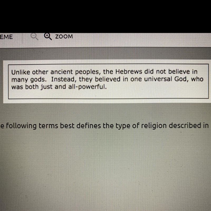 Which of the following terms best to find the type of religion described in the passage-example-1