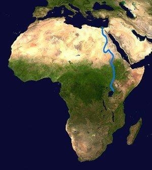 The blue line on this map represents what major river? A) Amazon B) Euphrates C) Nile-example-1