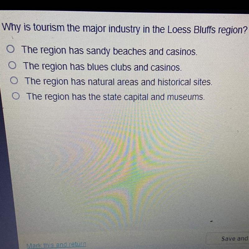 Why is tourism the major industry in the Loess Bluffs region?-example-1