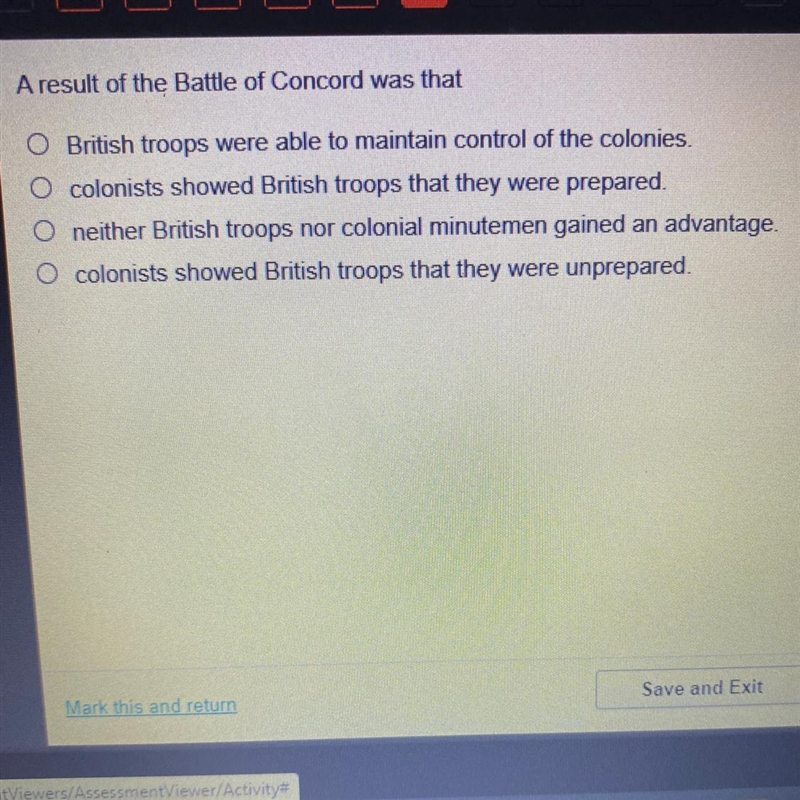 A result of the battle of concord was that-example-1