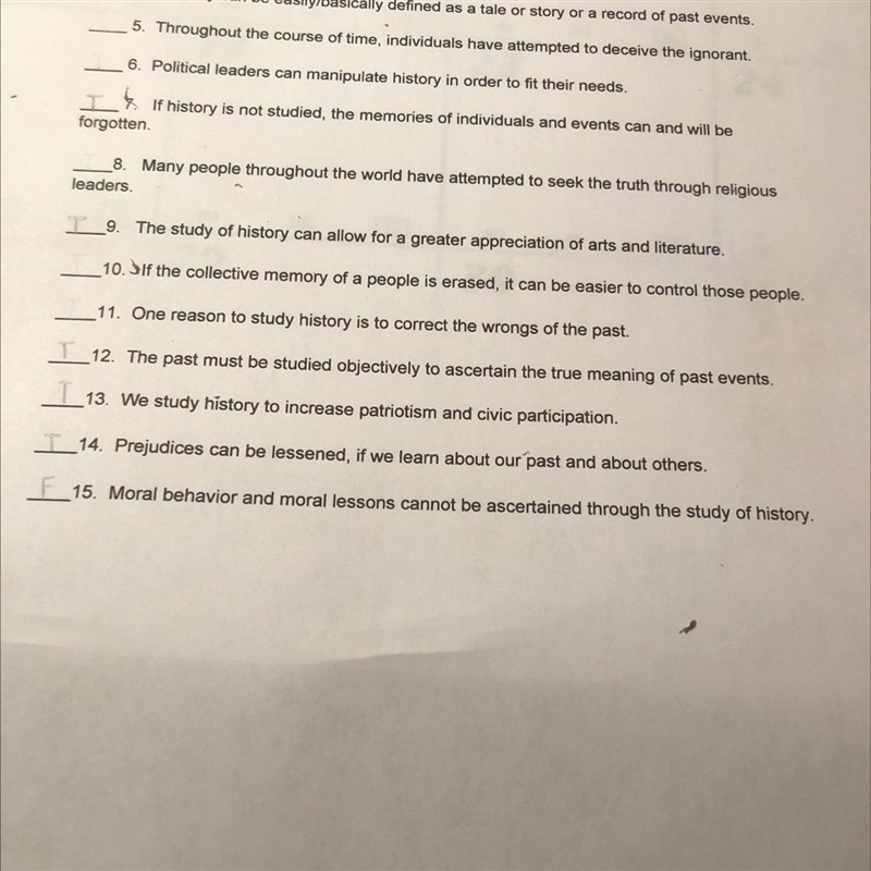 I need help with the true and false for numbers 11, 8, 5,6,10-example-1