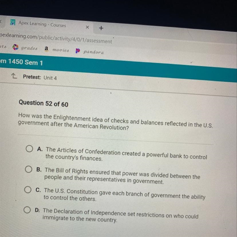 how was the enlightenment idea of checks and balances reflected in the U.S. government-example-1