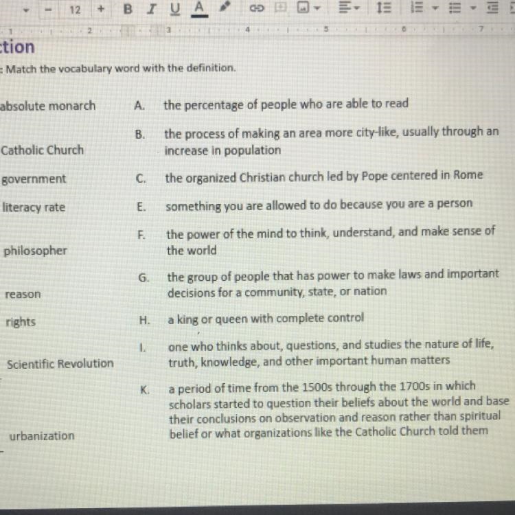 Introduction Directions: Match the vocabulary word with the definition. 1. absolute-example-1