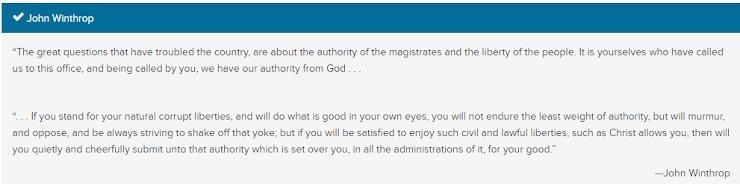 In this excerpt John Winthrop argues that personal liberty is subject to regulation-example-1