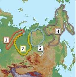 Which region is not part of Siberia? A Region 1 B Region 2 C Region 3 D Region-example-1