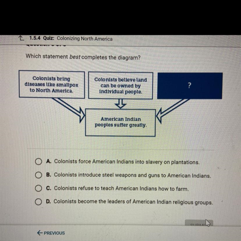 Which statement best completes the diagram A B C D Look at attached picture-example-1