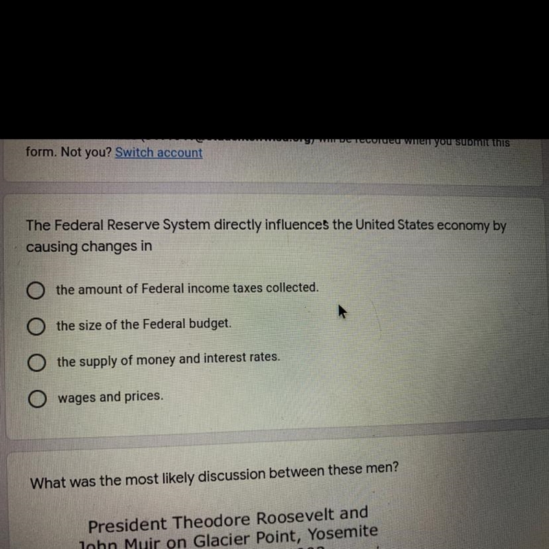 The Federal Reserve System directly influences the United States economy by causing-example-1