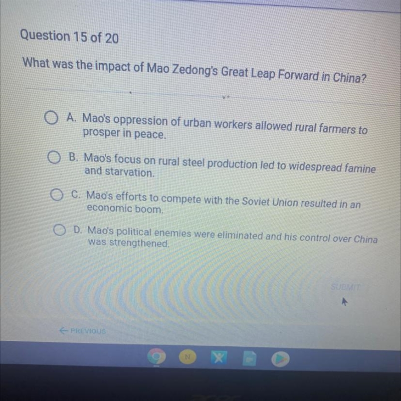 What was the impact of Mao Zedong's Great Leap Forward in China?-example-1