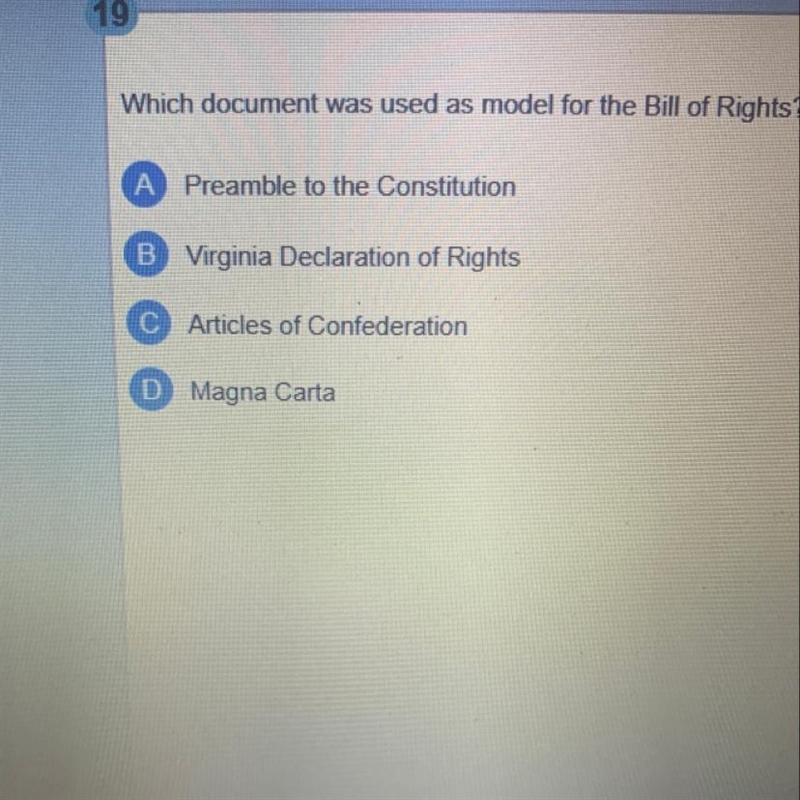 Which document was used as model for the bill of rights-example-1