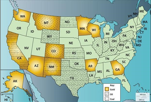 Besides land, what did the United States gain from expansion? (USE THE MAP ON THE-example-1