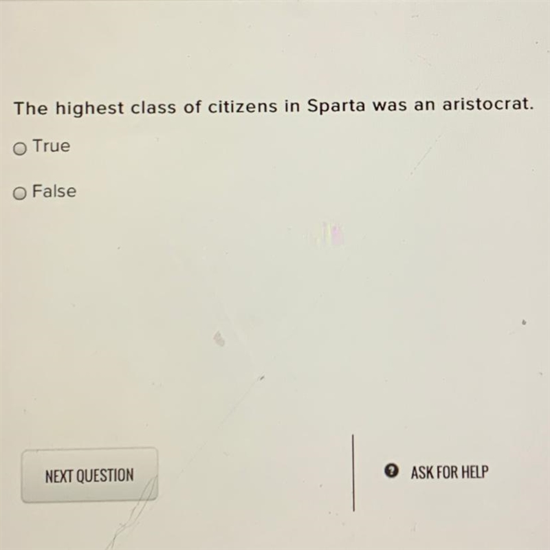 Can you please help me? It’s a true and false question.-example-1