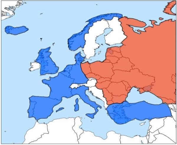 19) The different colors on the map MOST LIKELY represent A) imperialist countries-example-1