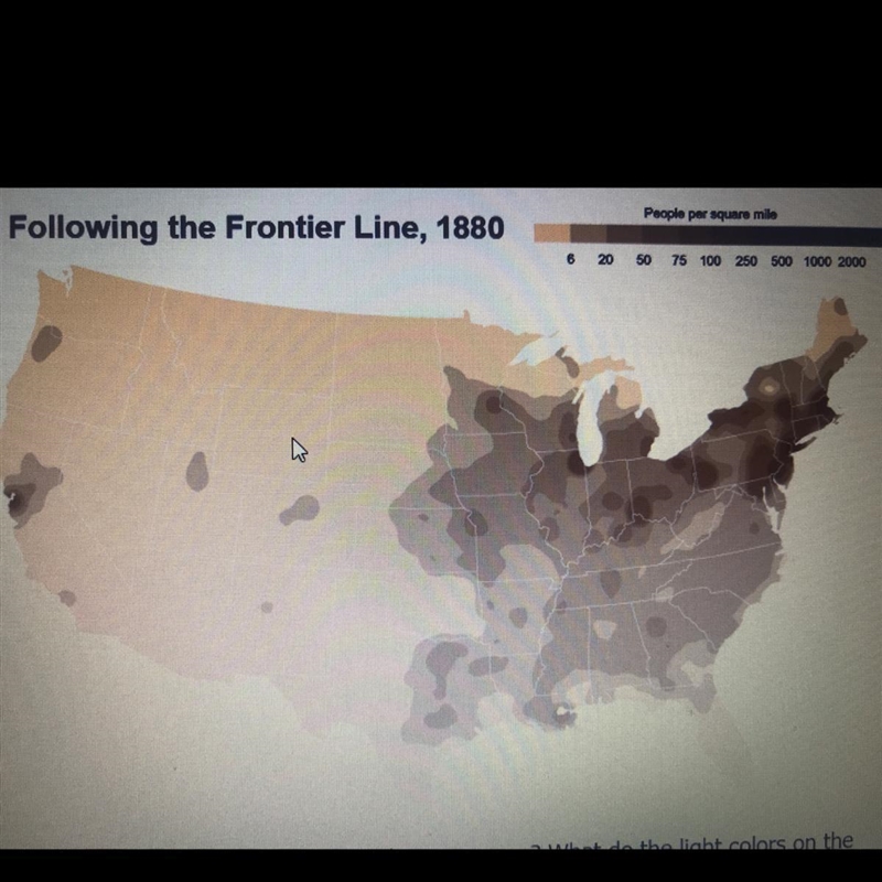 What does the light color on the map mean-example-1