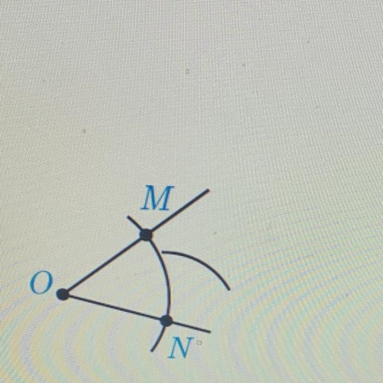 I need help ASAP!!!!Erica is bisecting an angle as shown. Which of the following should-example-1