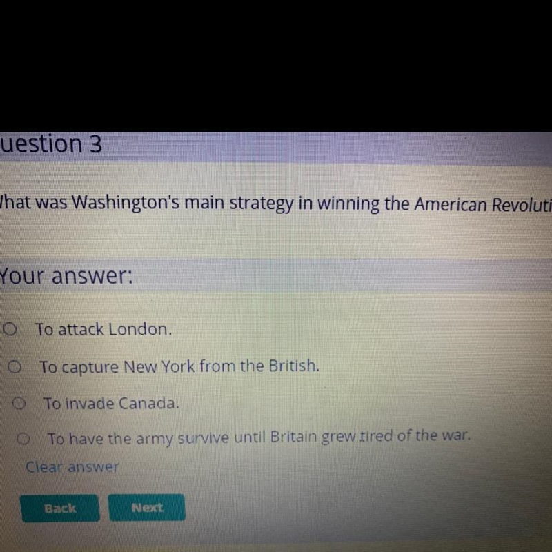 What was Washington's main strategy in winning the American Revolution?-example-1