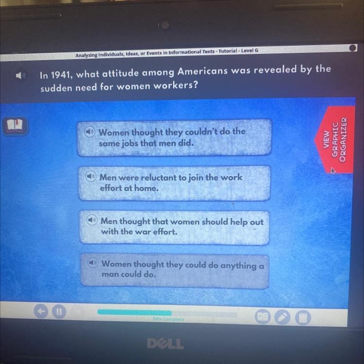 In 1941, what attitude among Americans was revealed by the sudden need for women workers-example-1