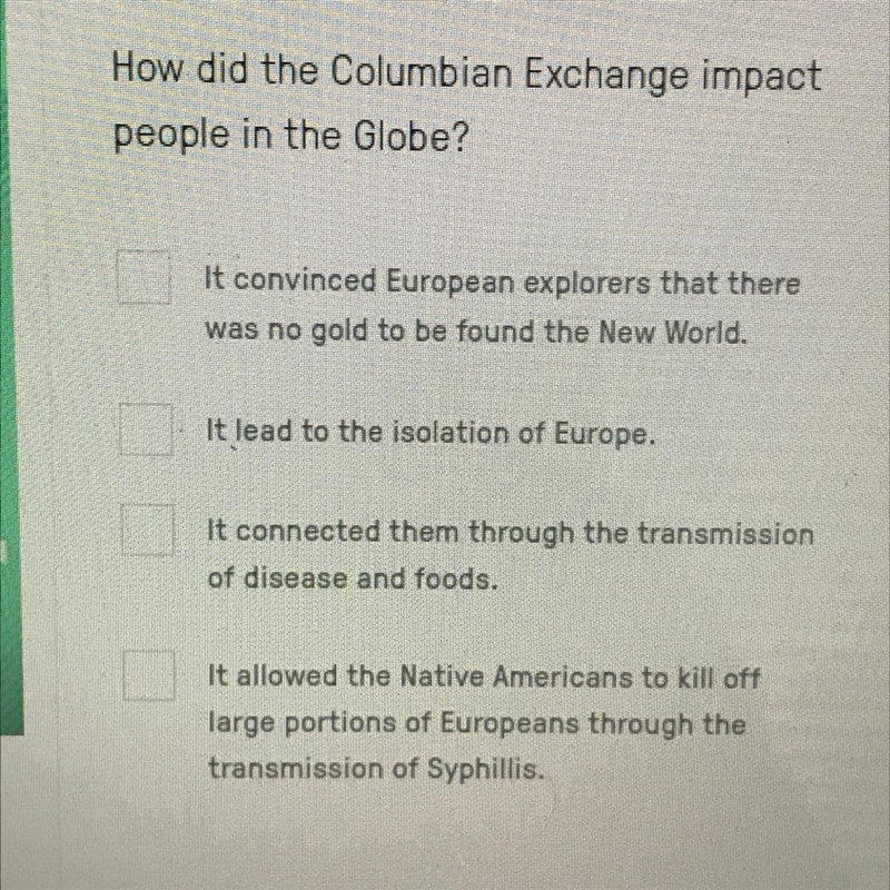 How did the Colombian exchange impact people in the globe?-example-1