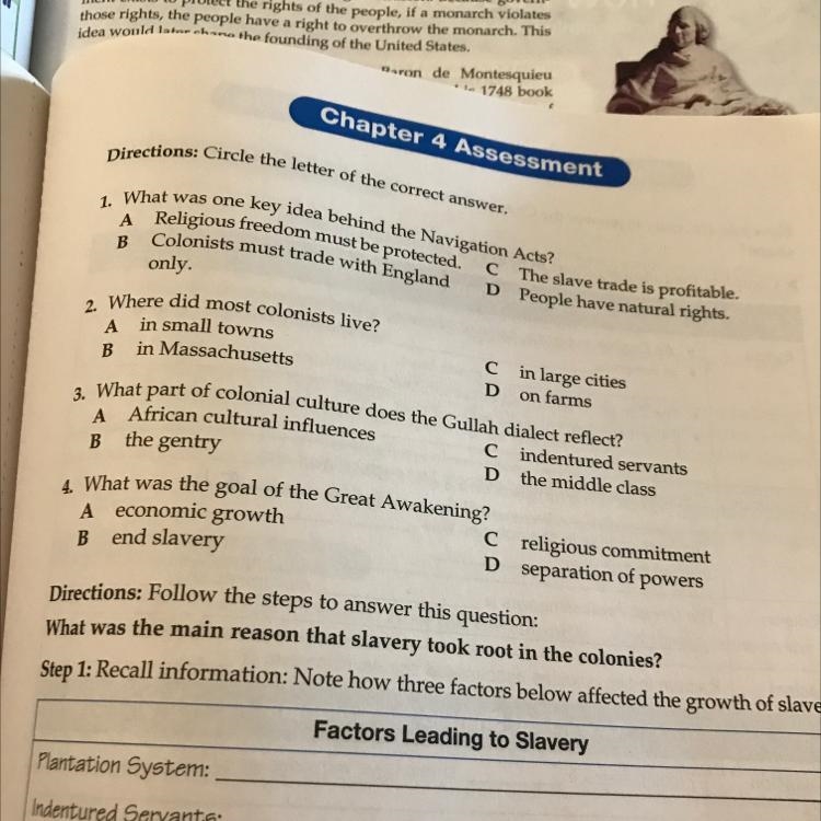 3. What part of colonial culture does the Gullah dialect reflect? Number 3 plz help-example-1