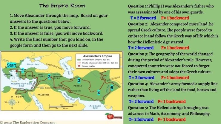 1. Move Alexander's Army through the map based on your answers to the questions below-example-1