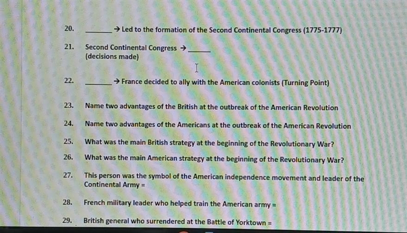 20. → Led to the formation of the Second Continental Congress (1775-1777) 21. Second-example-1