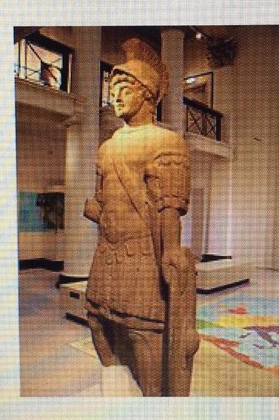 Depicted below is Mars, the Roman god of War. This statue is a depiction of what type-example-1