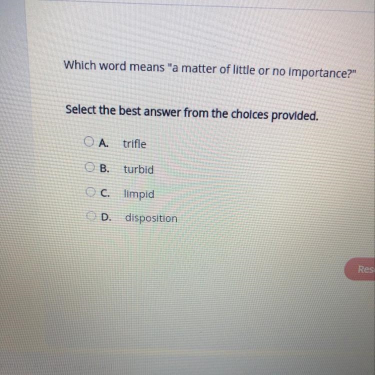 Which word means "a matter of little or no importance?"-example-1