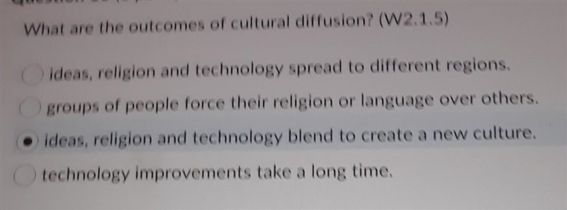 What are the outcomes of cultural diffusion ​-example-1