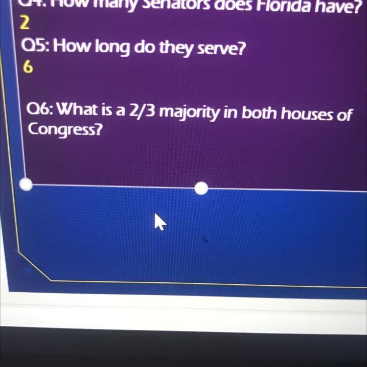 06: What is a 2/3 majority in both houses of Congress?-example-1