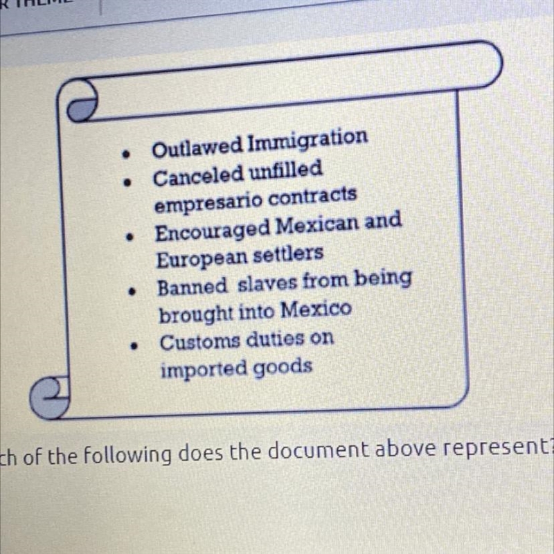 Which of the following does the document above represent? A. Texas Constitution B-example-1