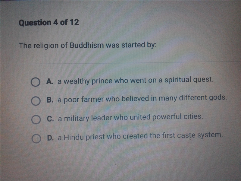 The religion of Buddhism was started by-example-1