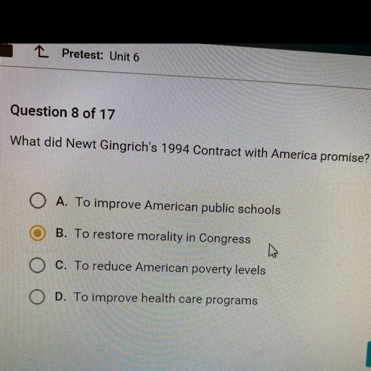 What did Newt Gingrich's 1994 Contract with America promise?-example-1