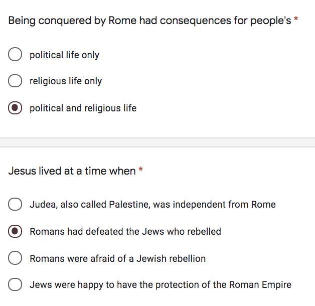 Could i have help on these two very short multiple choice questions on christianity-example-1