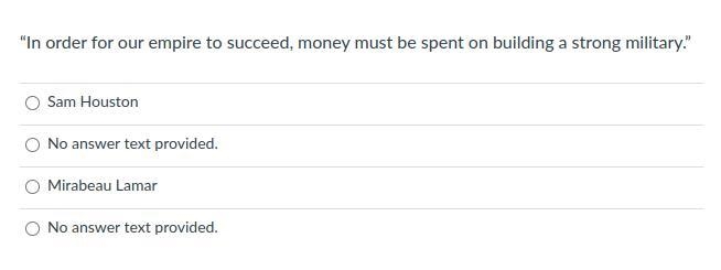 Who said is Lamar or Sam Houston? Please hurry-example-1