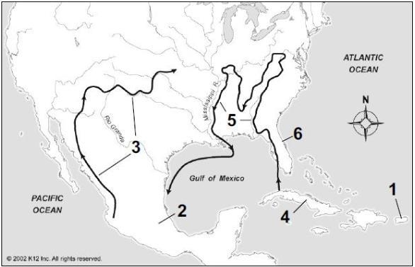 Which number correctly labels Cortes' conquest of the Aztec Empire? a)2 b)6 c)1 d-example-1