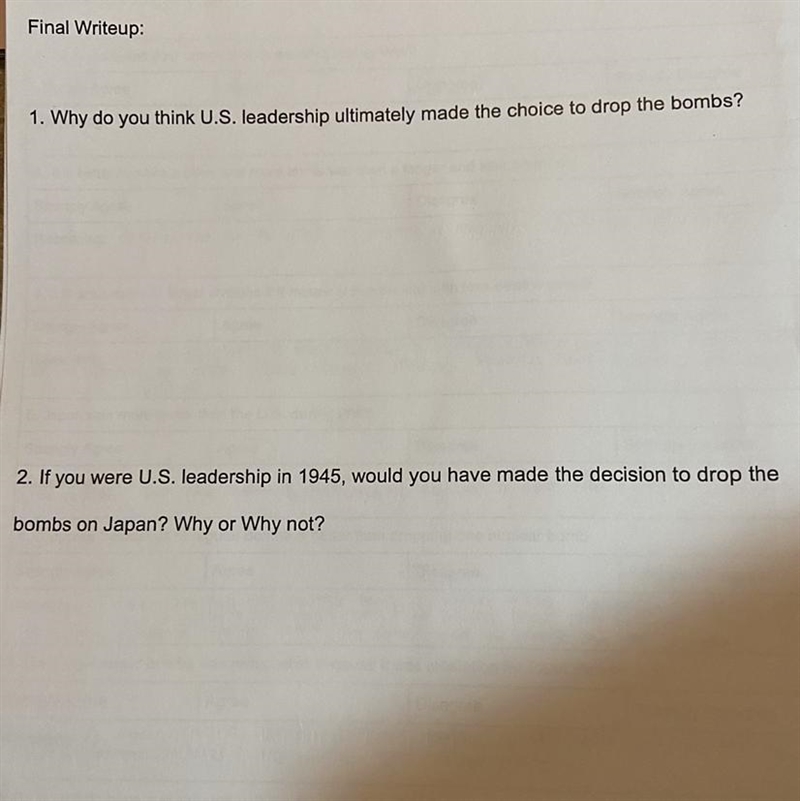 Why do you think that US leader ship ultimately made the choice to drop the bombs-example-1