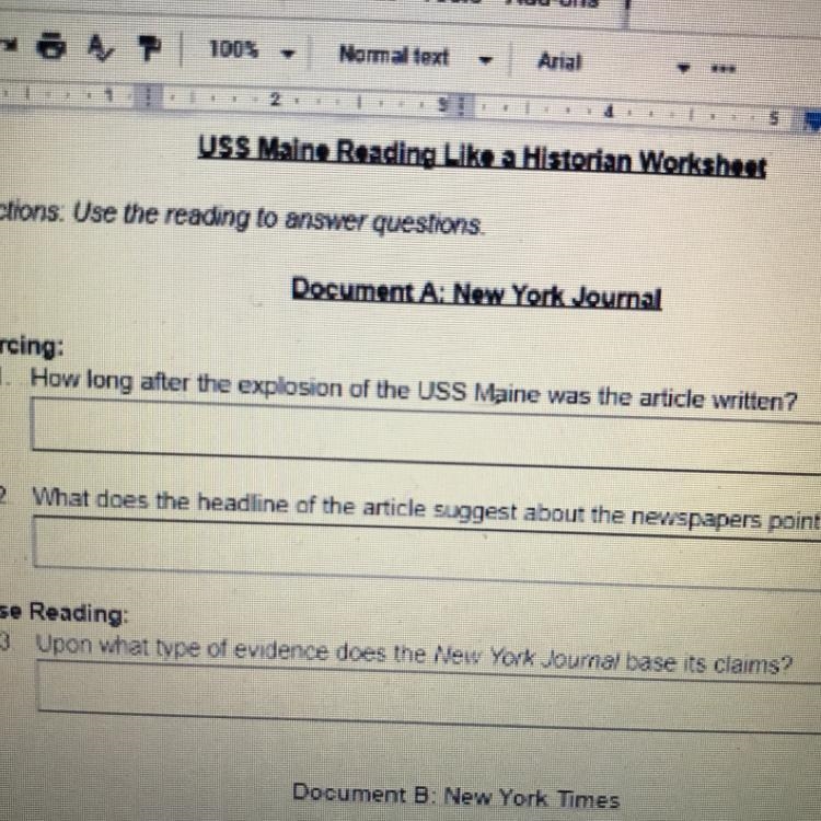 How long after the explosion of the USS Maine was the article written?-example-1