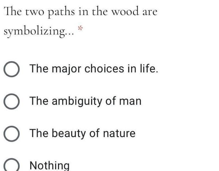 The Road Not Taken Two roads diverged in a yellow wood, And sorry I could not travel-example-1