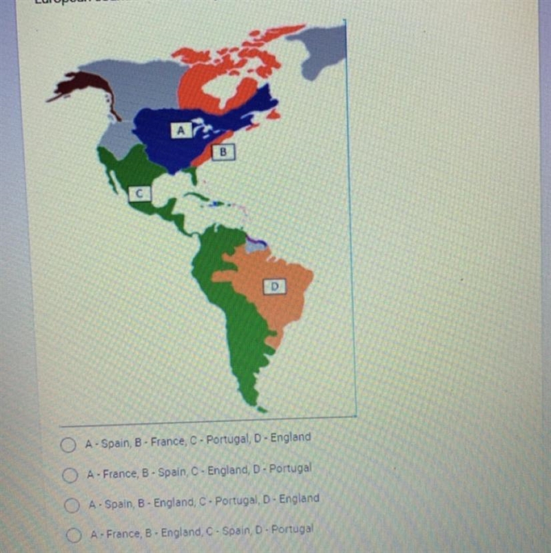 Which of the following correctly represents the areas controlled by European countries-example-1