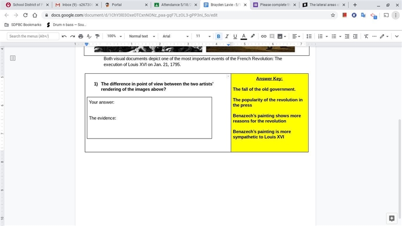 Use the answer key to help you answer. The difference in point of view between the-example-1