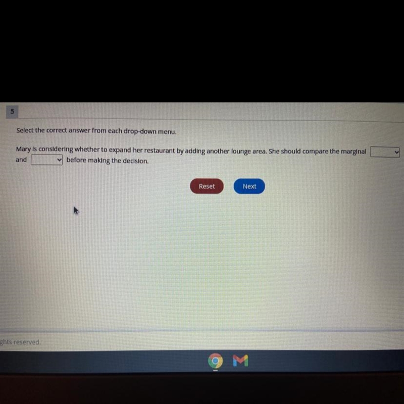 Select the correct answer from each drop-down menu. Mary is considering whether to-example-1