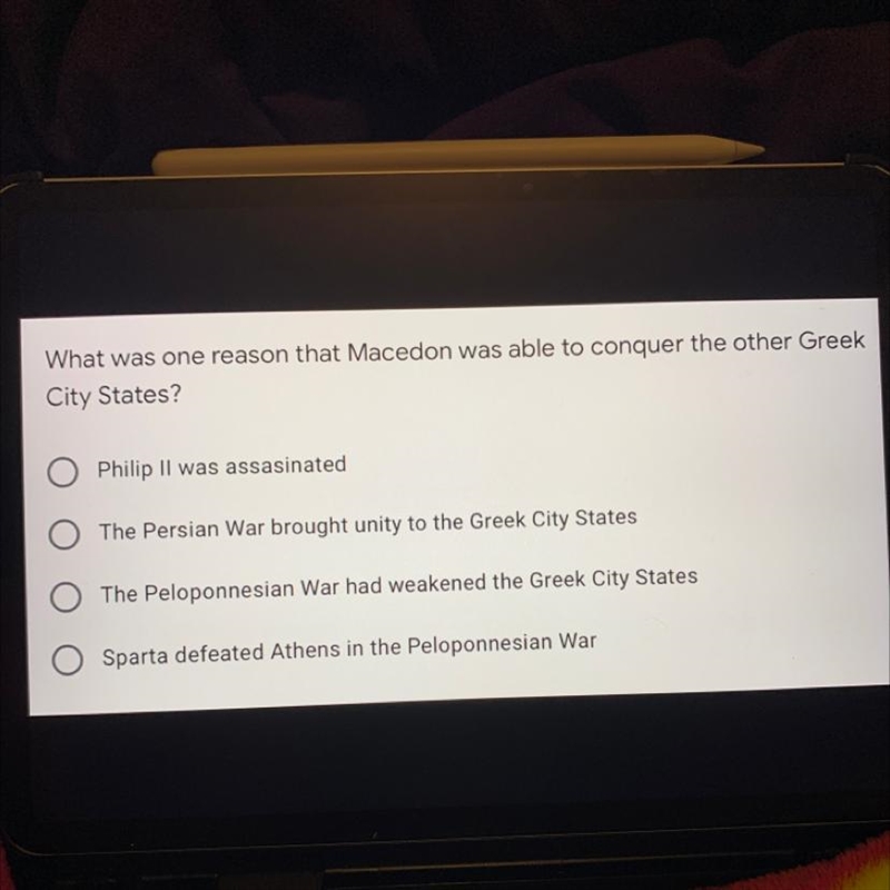 What was one reason that Macedon was able to conquer the other Greek City States?-example-1