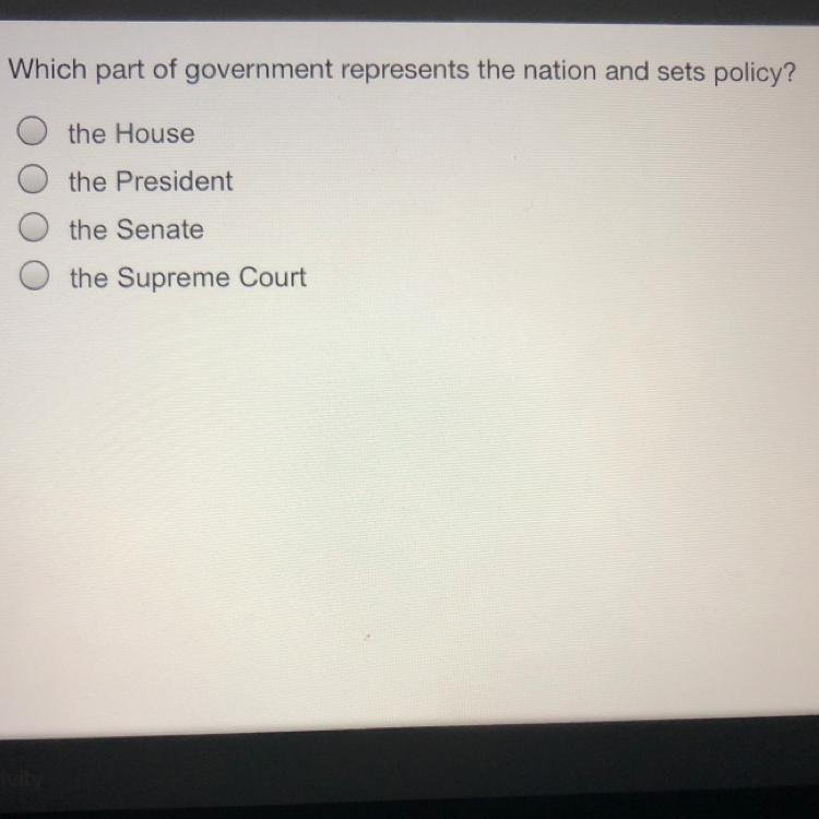 Which part of government represents the nation insets policy￼-example-1