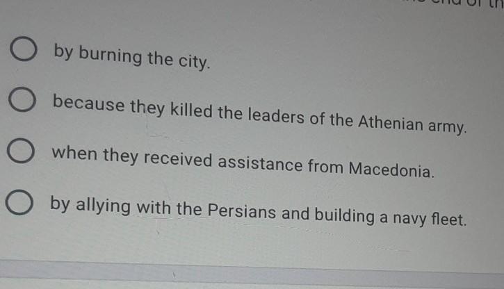 Sparta finally was able to defeat athens at the end of the peloponnesian war​-example-1