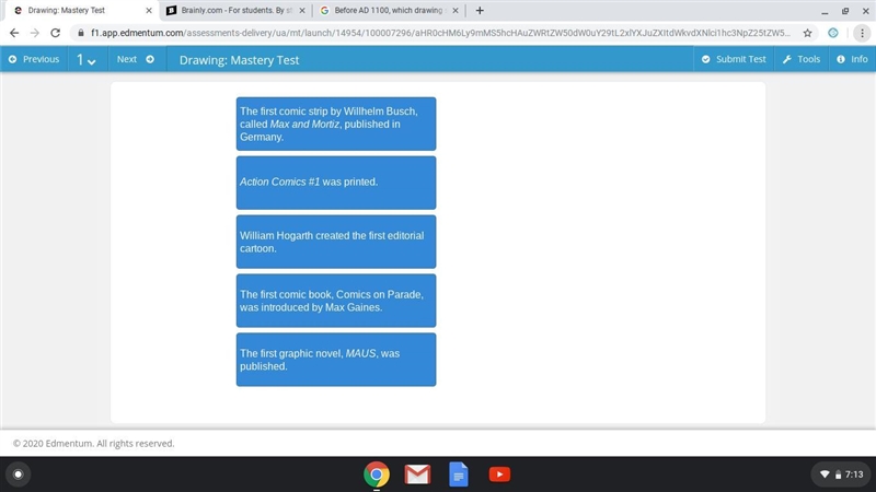 50 Points!!!!!!! PLEASE HELP ITS DUE Arrange the tiles in the order in which the events-example-1